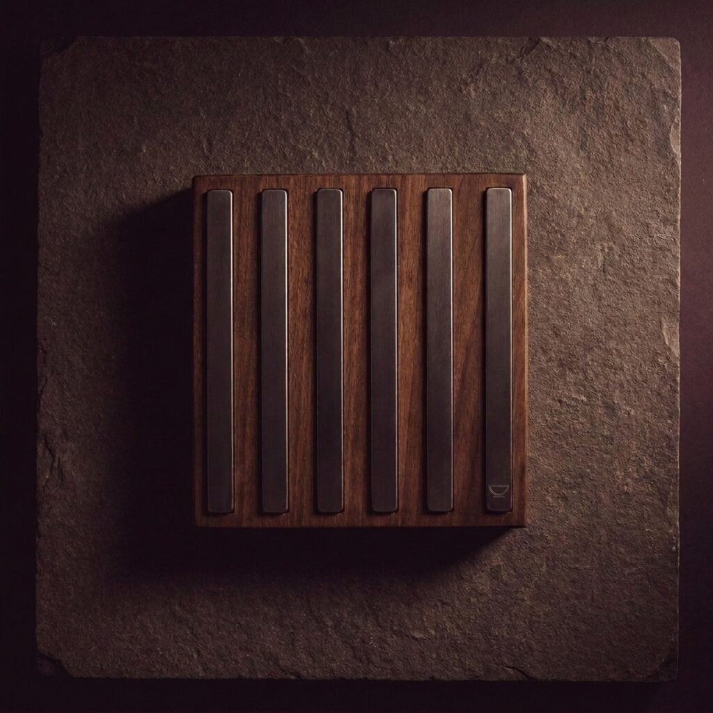 Knife block, magnetic — Beech and steel, magnetic