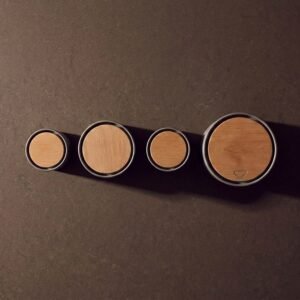 Canister set, four — 18/10 stainless, beech lid