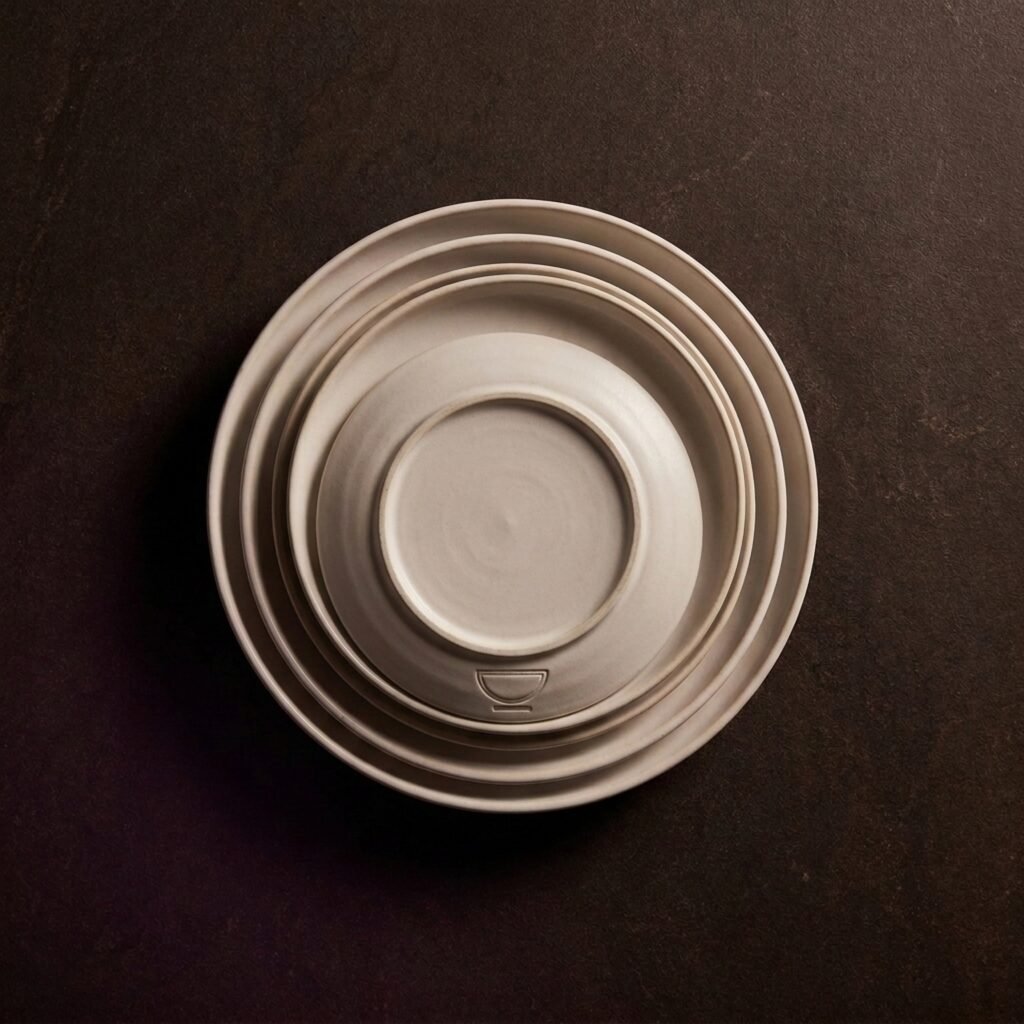 Dinner plates, set of four — Vitrified stoneware