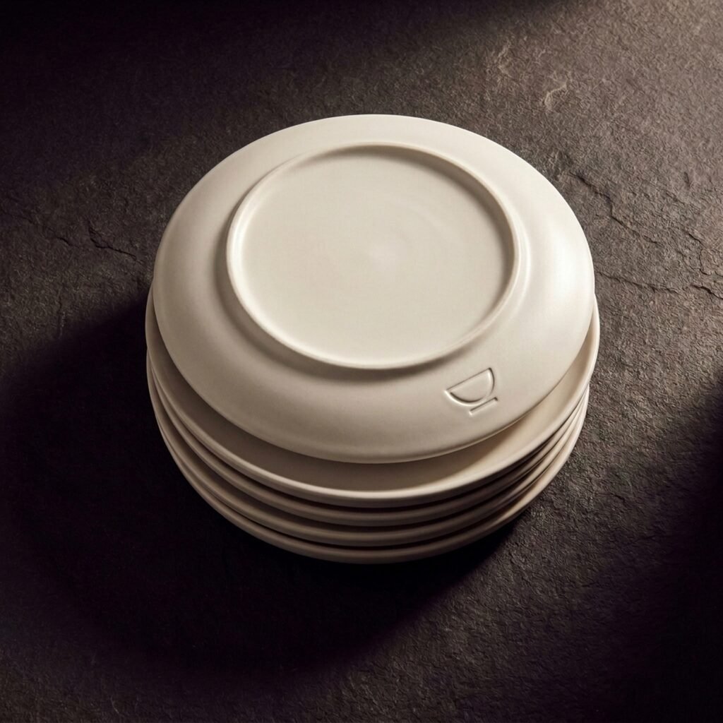 Side plates, set of four — Vitrified stoneware
