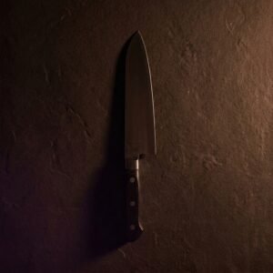 Santoku, 180 mm — High-carbon stainless, granton