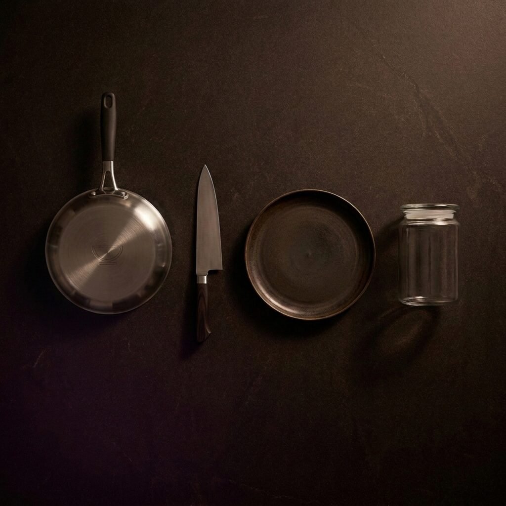 The full house — Clad, cast iron, stoneware, maple