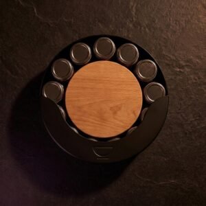 Spice rack, magnetic — Steel and glass